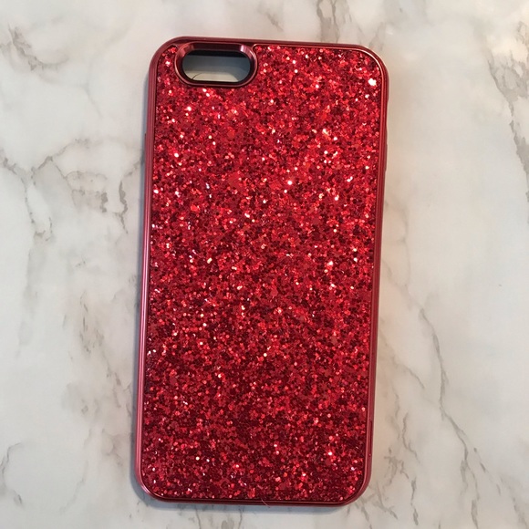iPhone 6 Plus Glittery Red Phone case - Picture 1 of 1